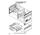 Whirlpool RF377PXVW0 door and drawer diagram