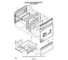 Whirlpool RF385PCVW0 door and drawer diagram
