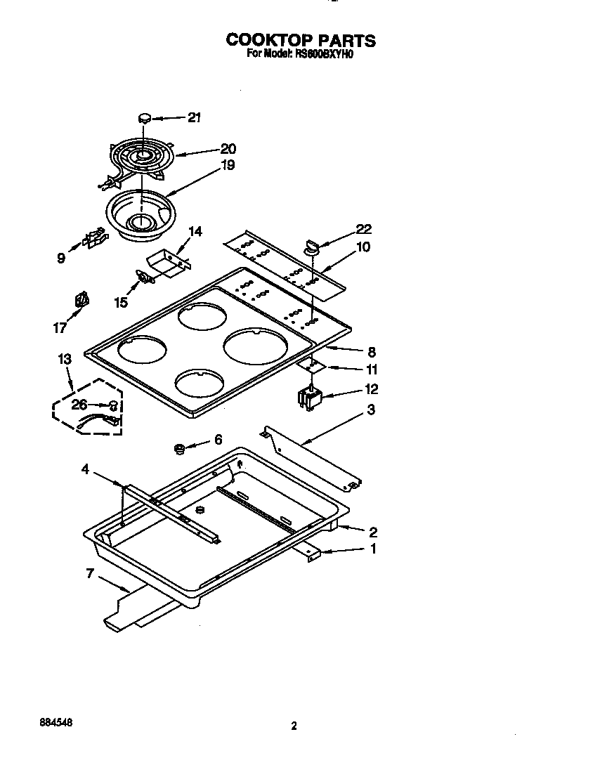 Cooktop and control panel