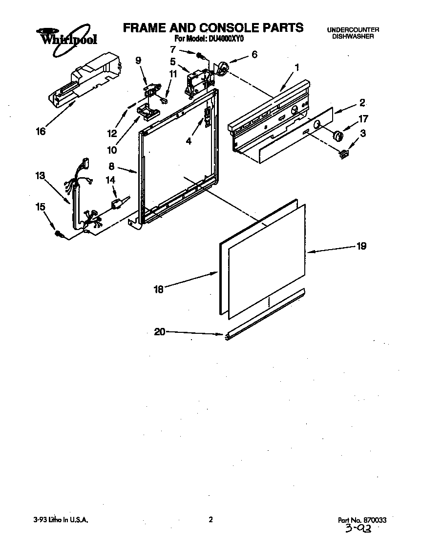 Frame and console