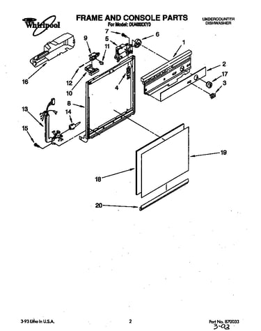 Frame and console