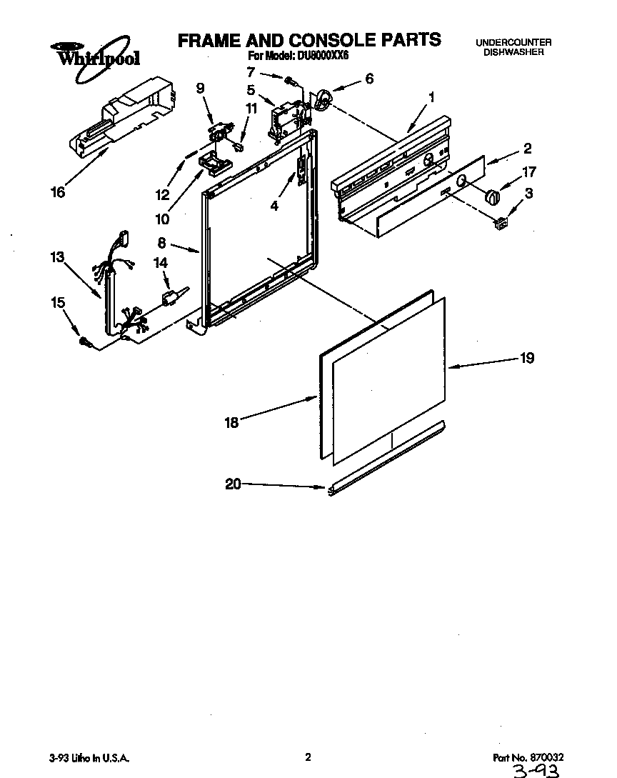 Frame and console