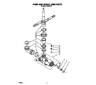 Whirlpool DU8000XX6 pump and spray arm diagram