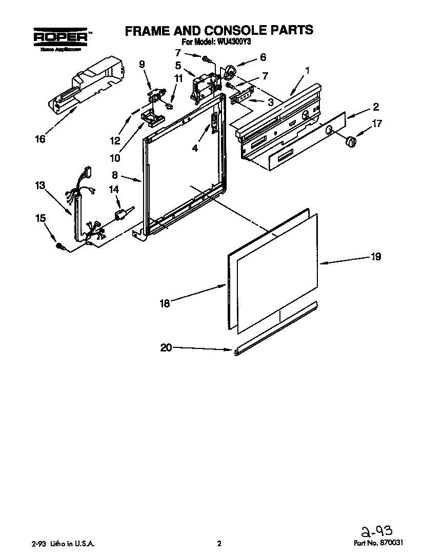 Frame and console
