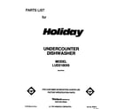 Holiday LUD2100X6 front cover diagram