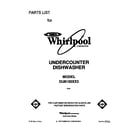Whirlpool DU8150XX3 front cover diagram