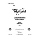 Whirlpool DU8016XX5 front cover diagram