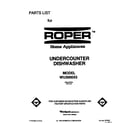 Roper WU3006X5 front cover diagram