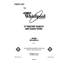 Whirlpool RB160PXL4 front cover diagram