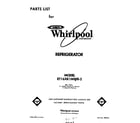 Whirlpool ET16XK1MWR2 front cover diagram
