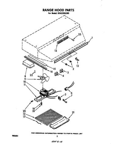 Range hood parts