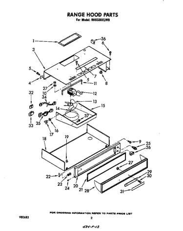 Range hood parts