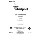 Whirlpool RH5336XL0 cover diagram