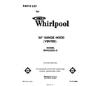 Whirlpool RH9330XL0 cover diagram
