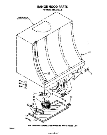Range hood parts