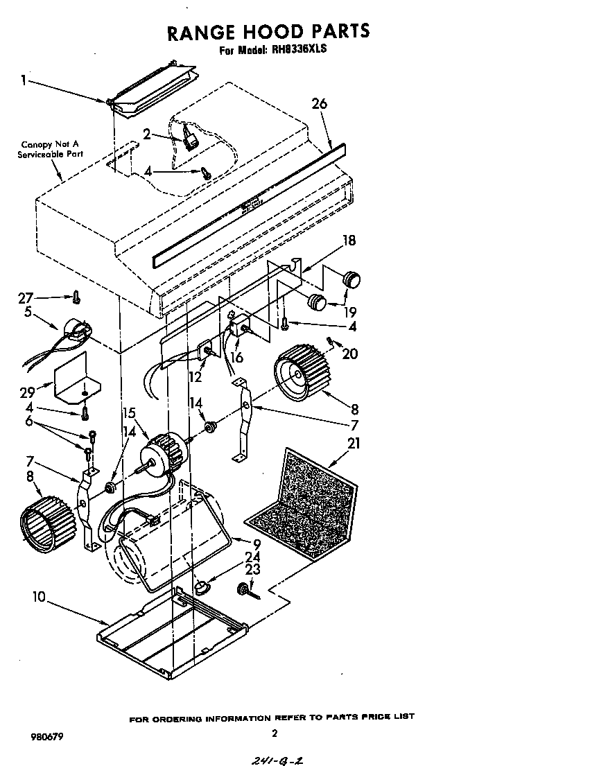 Range hood parts