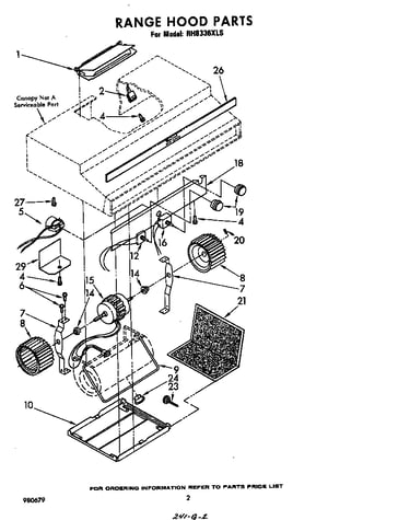 Range hood parts