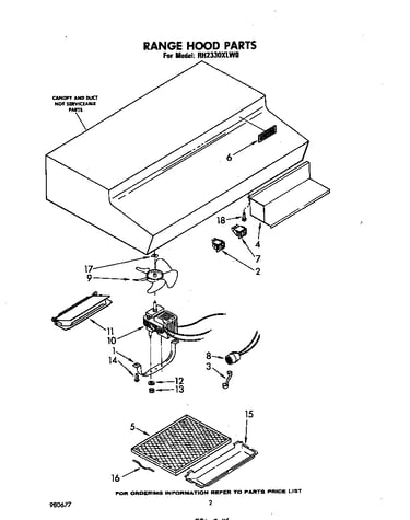 Range hood parts