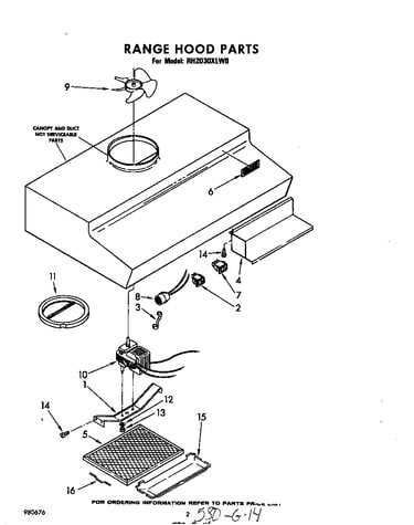 Range hood parts