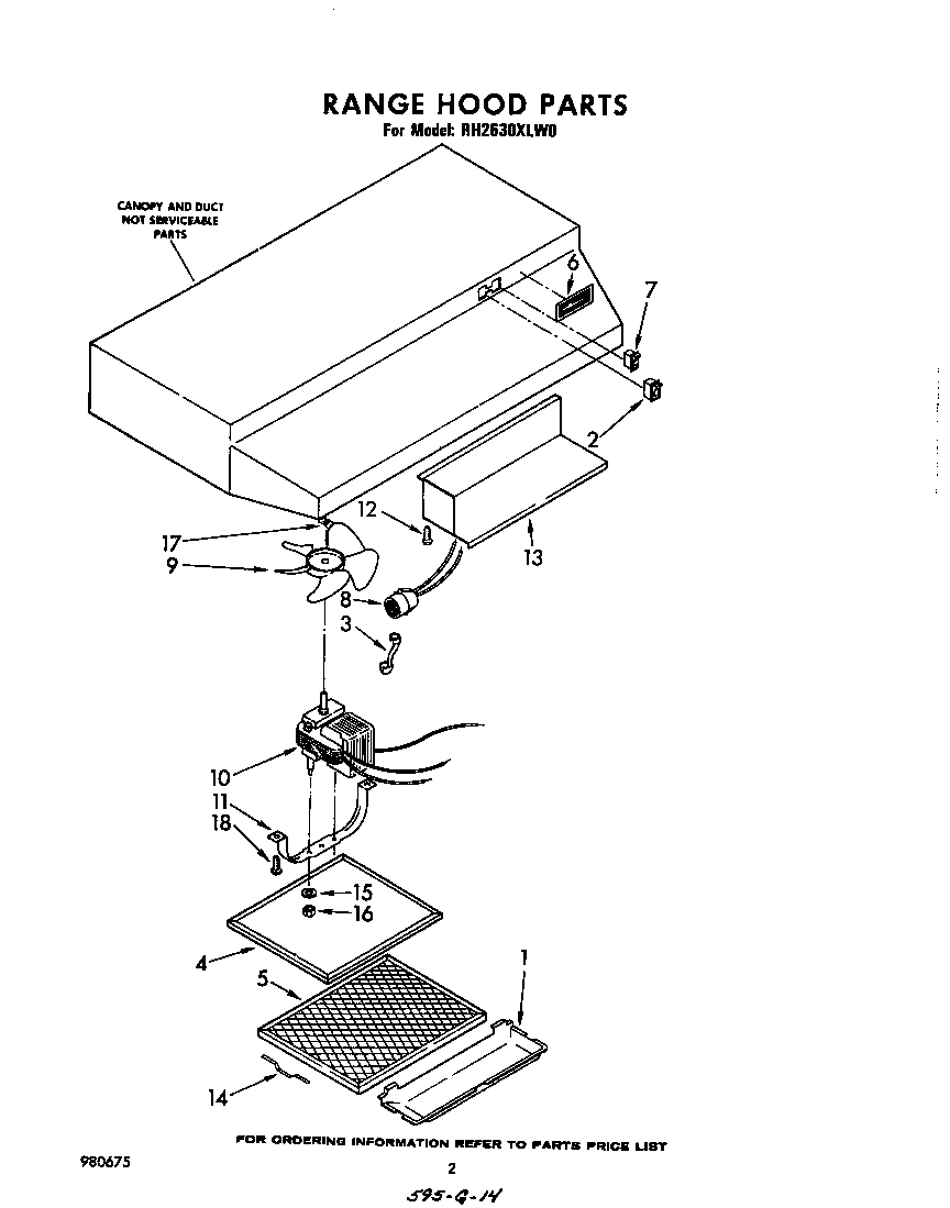 Range hood parts
