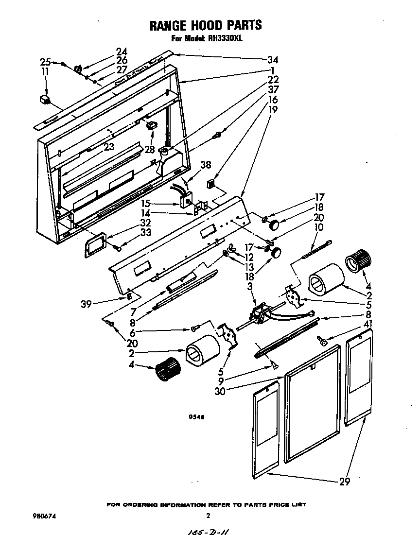 Range hood parts