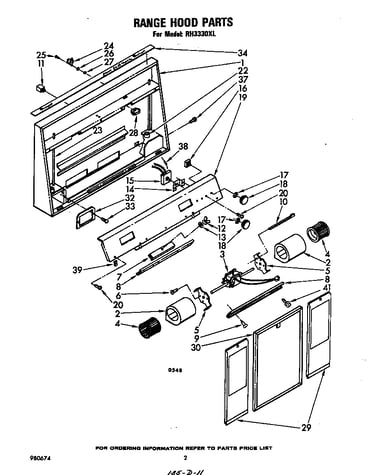 Range hood parts