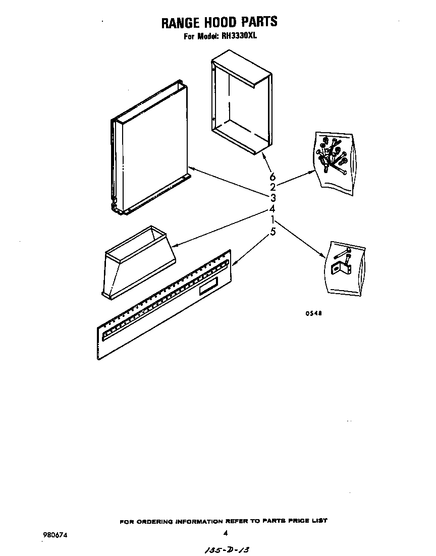 Range hood parts