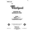 Whirlpool MW8750XL0 front cover diagram