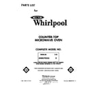 Whirlpool MW8700XL0 front cover diagram