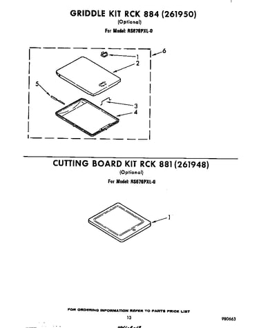Griddle kit rck 884