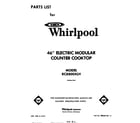 Whirlpool RC8800XLH front cover diagram