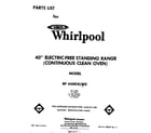 Whirlpool RF4400XLW0 front cover diagram