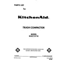 KitchenAid KUCC151T4 front cover diagram