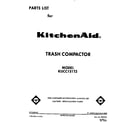 KitchenAid KUCC151T3 front cover diagram