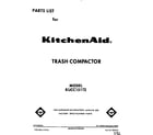 KitchenAid KUCC151T2 front cover diagram