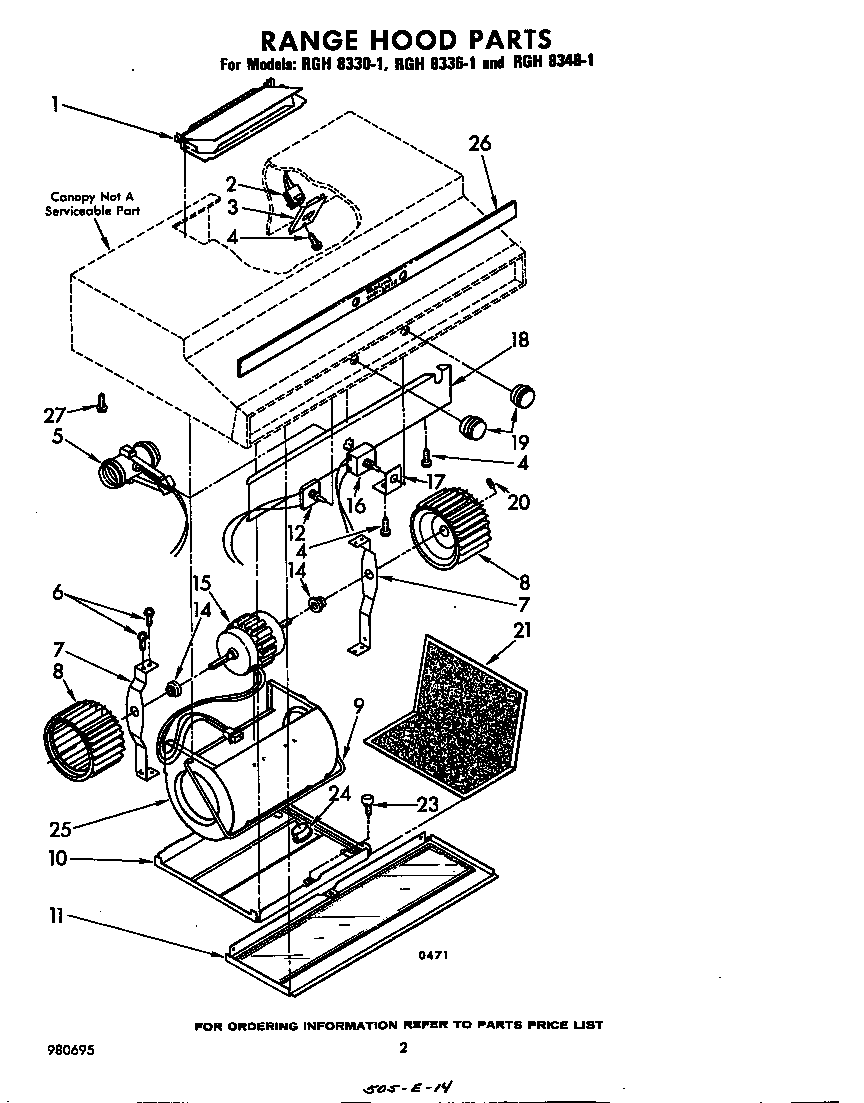 RANGE HOOD PARTS