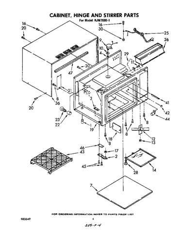 Cabinet, hinge and stirrer