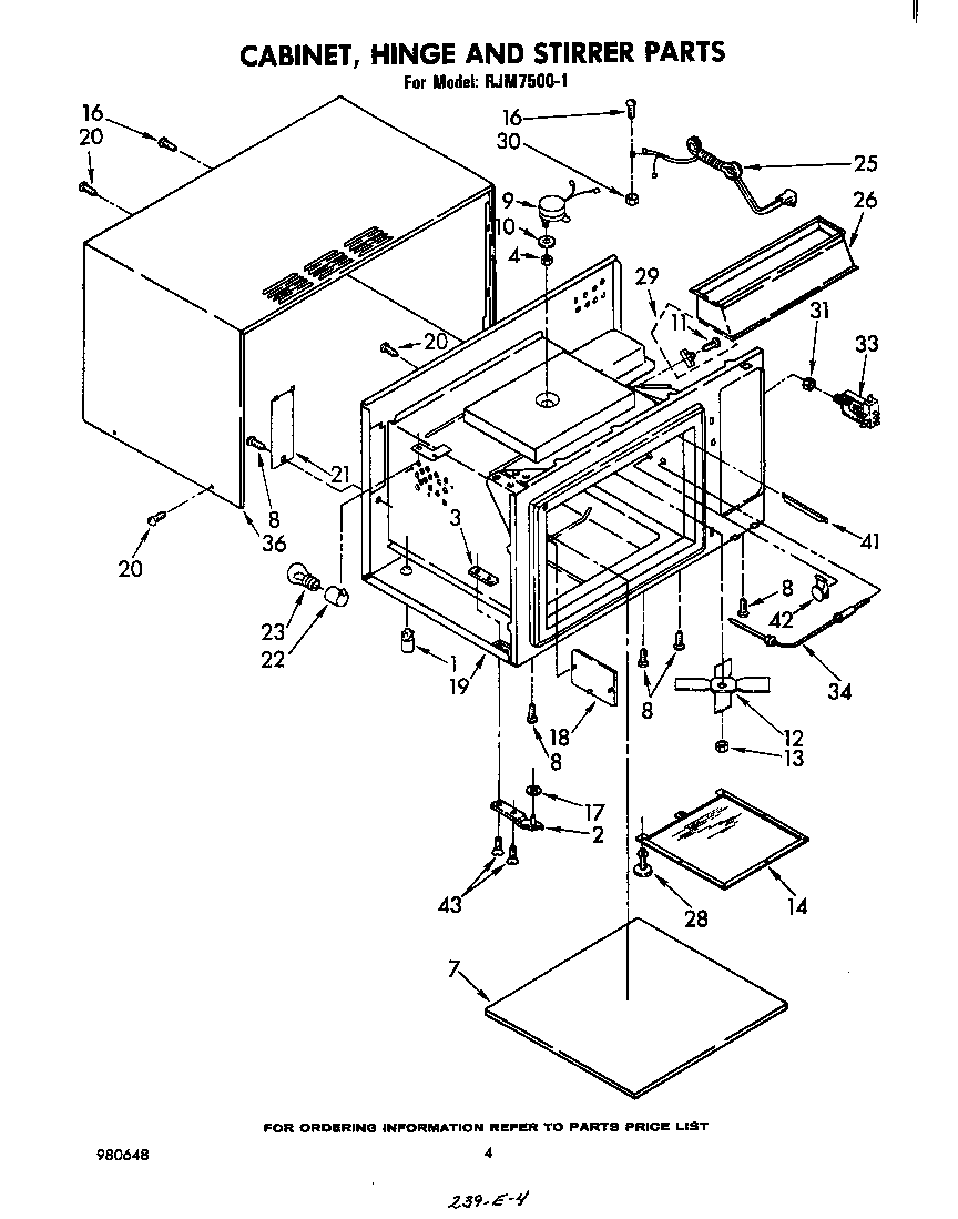 Cabinet, hinge and stirrer