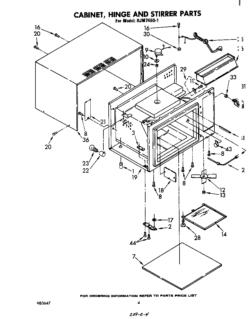 Cabinet, hinge and stirrer