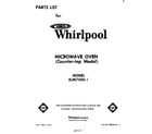 Whirlpool RJM74001 front cover diagram