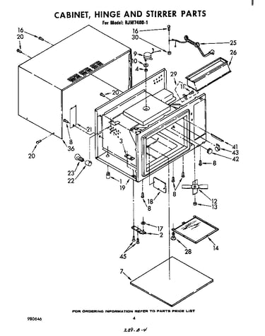 Cabinet, hinge and stirrer