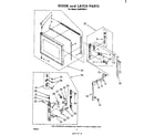Whirlpool RJM74500 door and latch diagram
