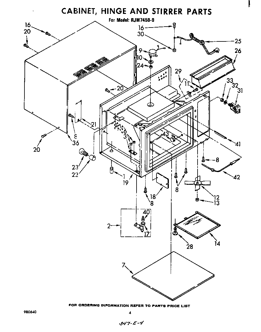 Cabinet, hinge and stirrer