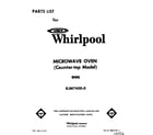 Whirlpool RJM74000 front cover diagram
