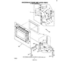 Whirlpool RM235PXK0 microwave door and latch diagram