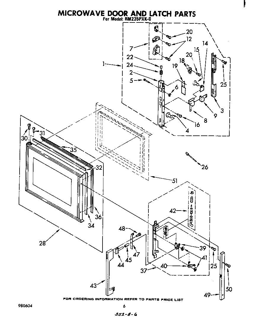 MICROWAVE DOOR AND LATCH