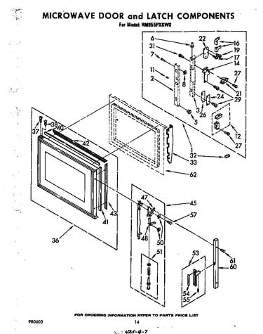 Microwave door and latch