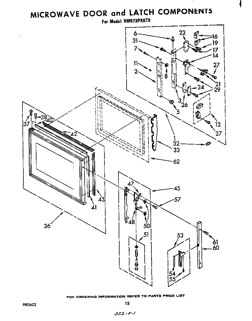 Microwave door and latch