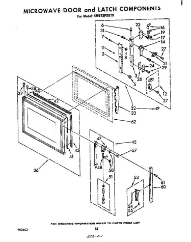 Microwave door and latch