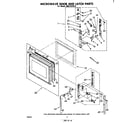 Whirlpool RM275PXK0 microwave door and latch diagram